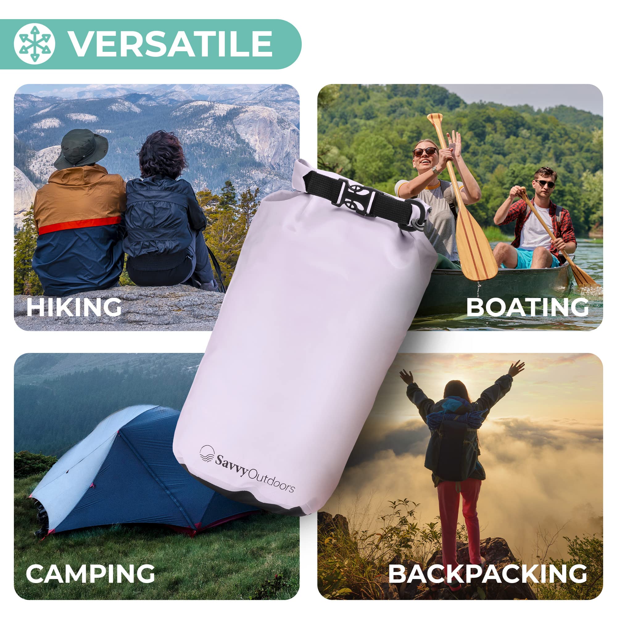 Waterproof Dry Bag 5L 10L 20L 30L - Waterproof Storage for Beach, Kayaking, Hiking, Camping & Boating Gear - Keep Food & Essentials Dry - Ideal for Outdoor Adventures, Water Sports & Travel