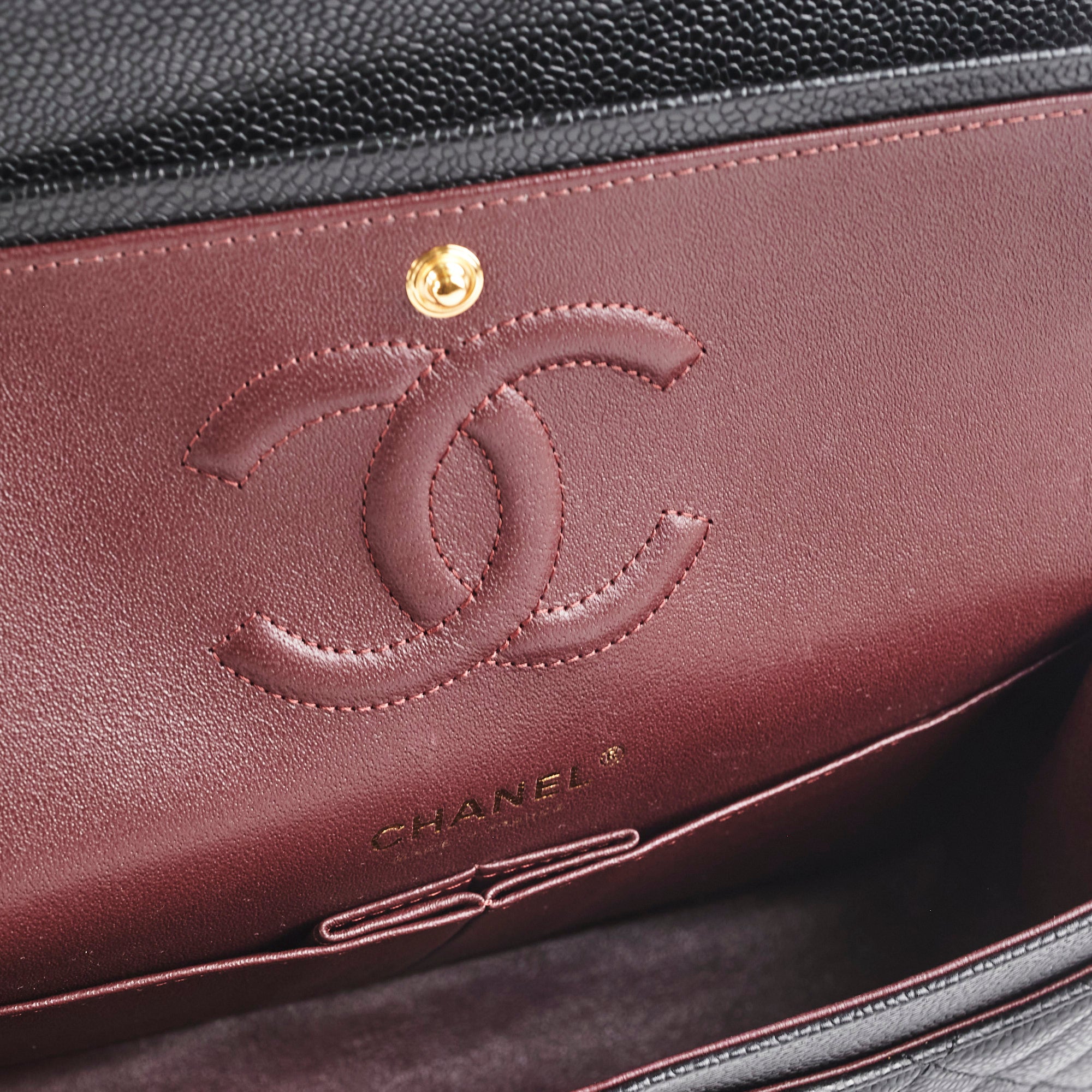 Authentic Chanel Caviar Medium/Large Double Classic Flap Bag Black 2022 - Luxury Handbag for Women, Perfect for Work, Evening Events & Special Occasions