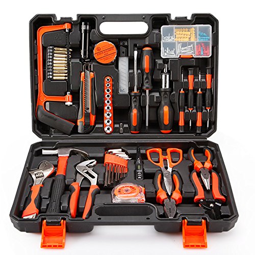 COLMAX 102-Piece Home Improvement Tool Kit - Complete Household Repair Tool Set with Durable Plastic Storage Case - Perfect for DIY Projects, Home Maintenance & Emergency Repairs