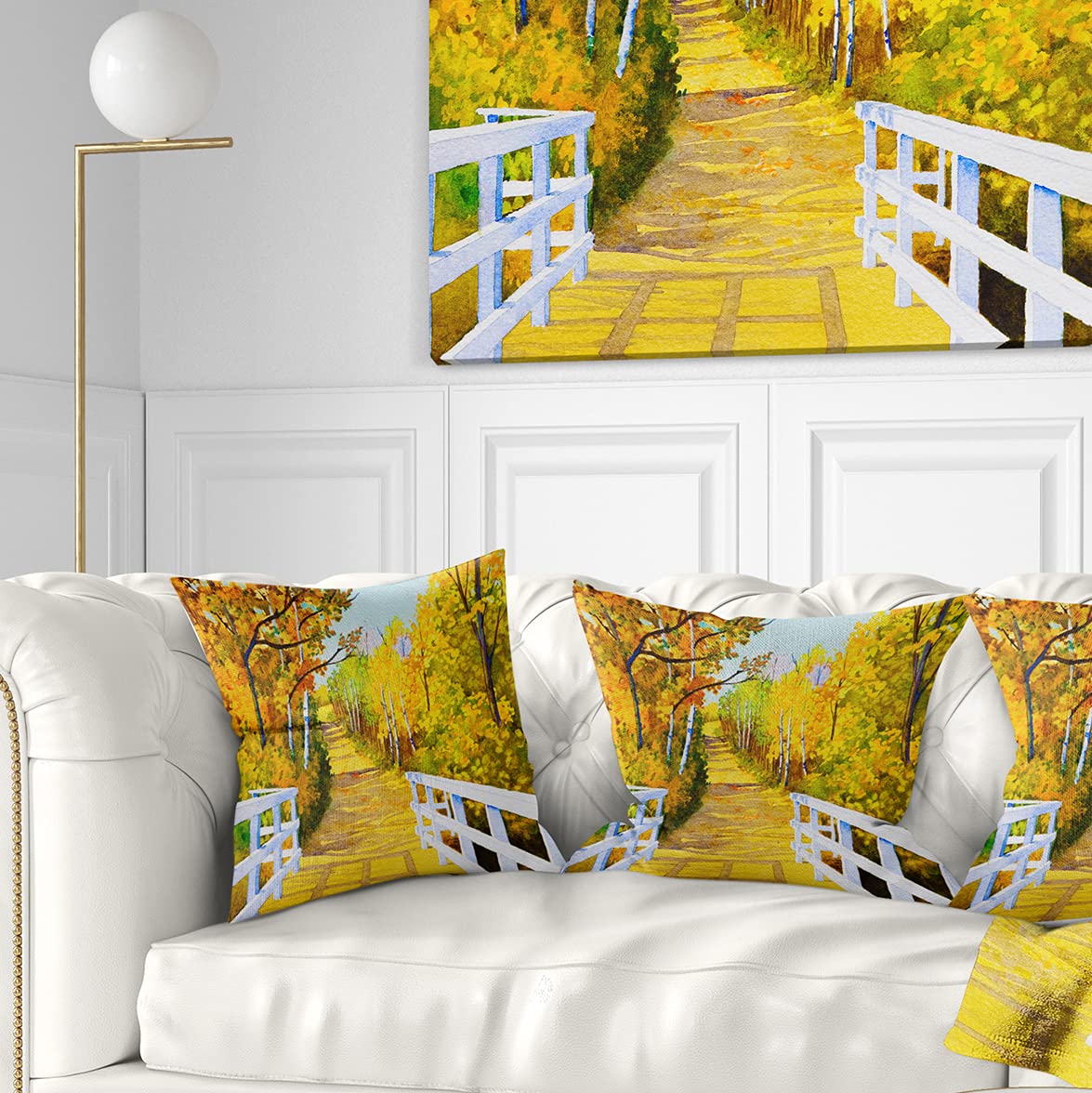 DesignQ CU6506 18x18 Inch Yellow Decorative Pillow Cushion - Soft Square Throw Pillow for Sofa, Bed, Living Room & Home Decor