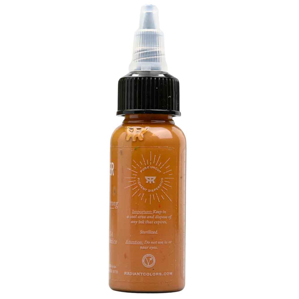 Professional Copper Radiant Tattoo Ink - 1 oz Bottle for Vibrant Body Art & Permanent Makeup | Ideal for Tattoo Artists & DIY Enthusiasts | Home Studio & Professional Use