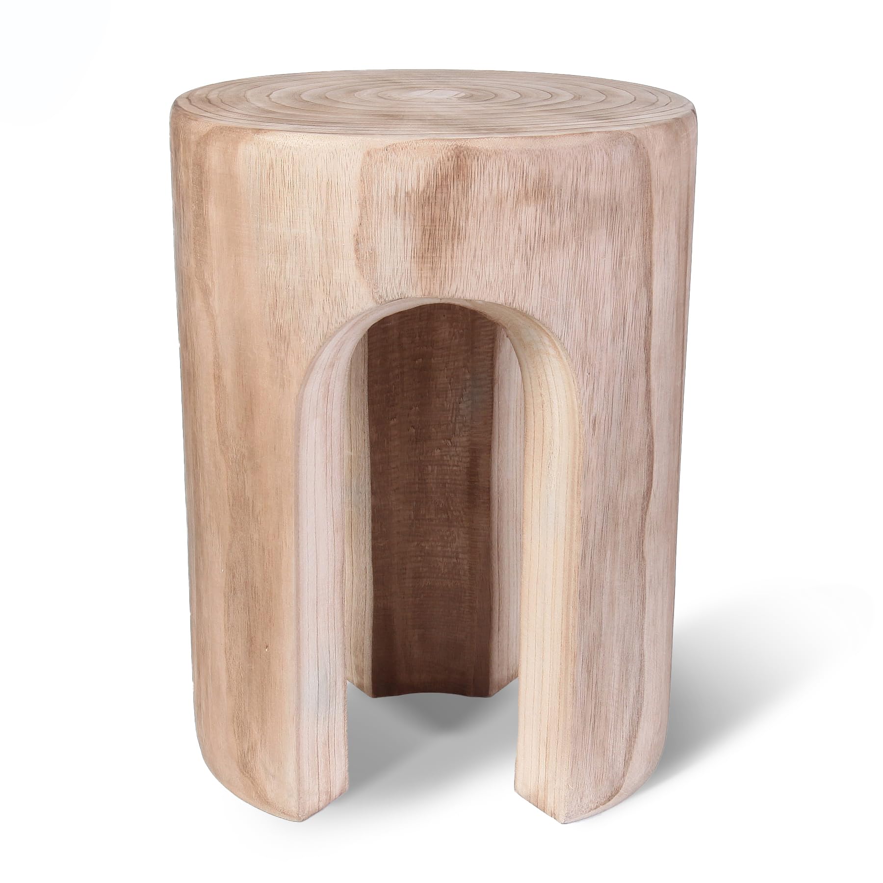 Rustic Wood Stump Side Table - 17.8