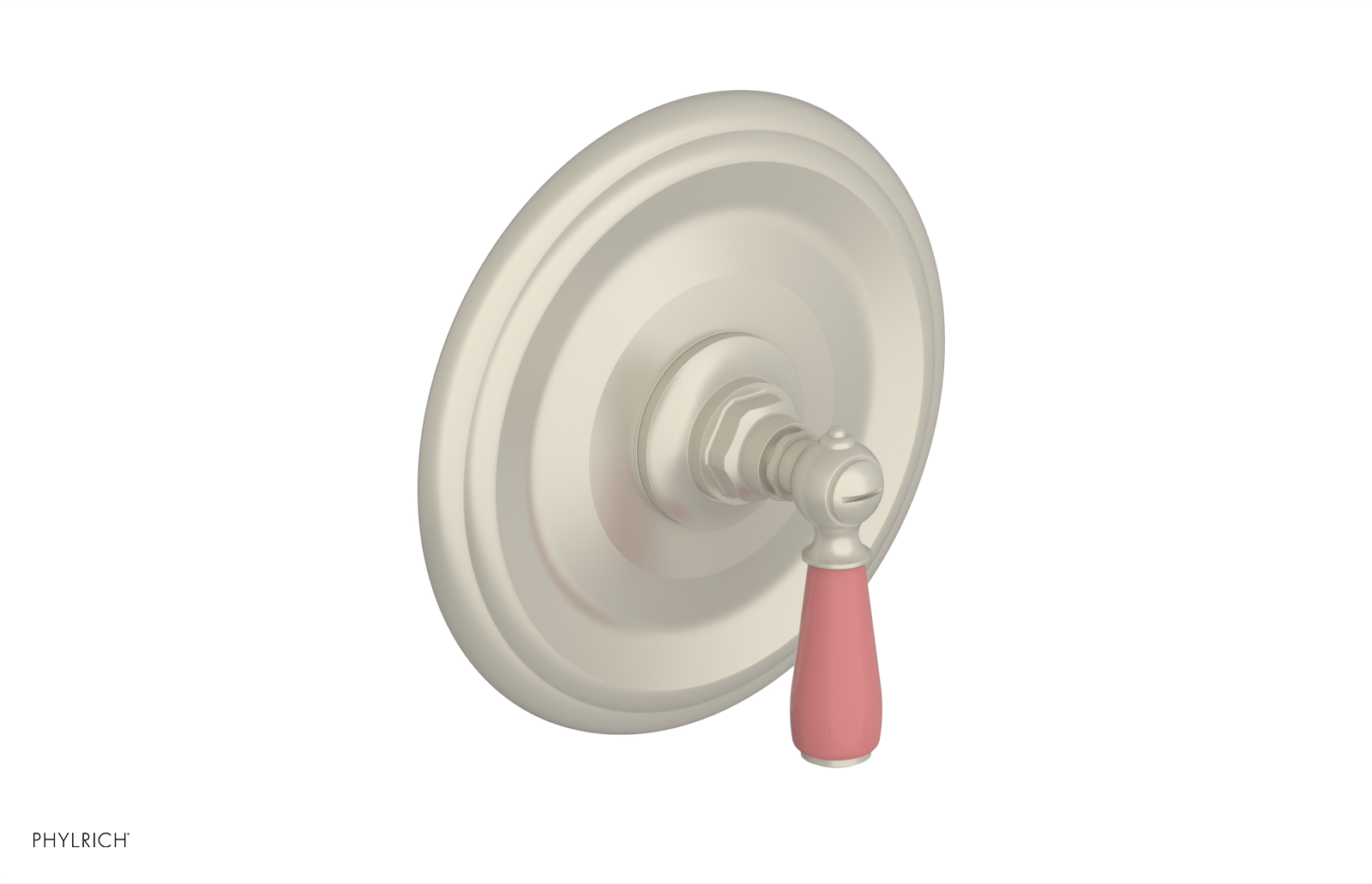 Jamestown Thermostatic Shower Trim Kit with Lever Handle & Pink Accents - Model 4 735 - Perfect for Modern Bathroom Renovations & Spa-Like Shower Experiences
