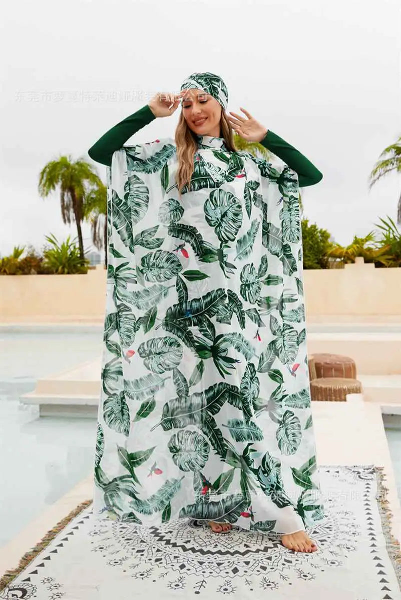4-Piece Full Coverage Halal Burkini Swimwear Set - Modest Islamic Beachwear for Women, Swimming, Surfing & Sun Protection