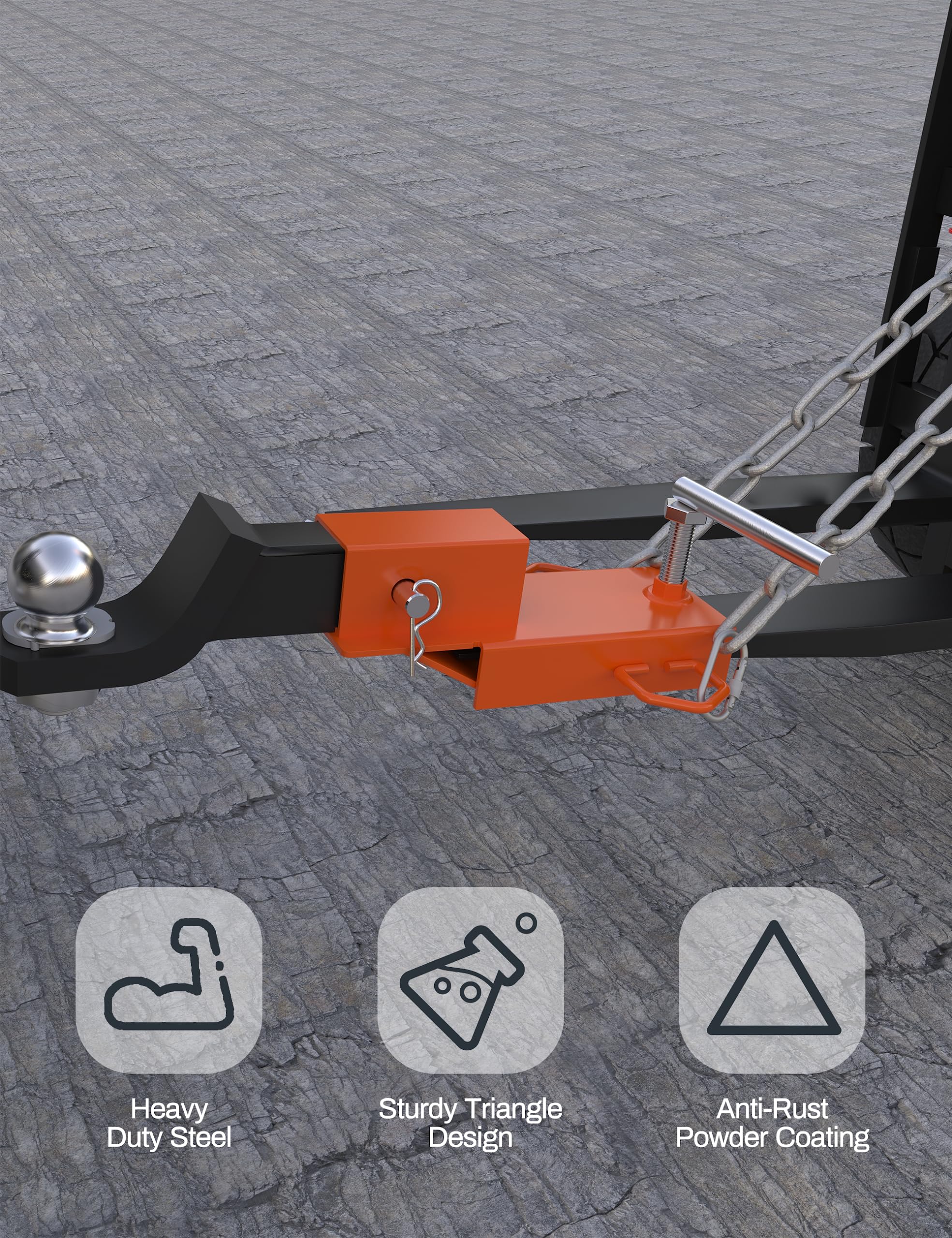 GARVEE 2 Forklift Trailer Hitch Attachment - Heavy Duty Towing Adapter with Safety Chain for Forklifts & Tractors | Perfect for Warehouse, Construction & Farm Equipment Hauling