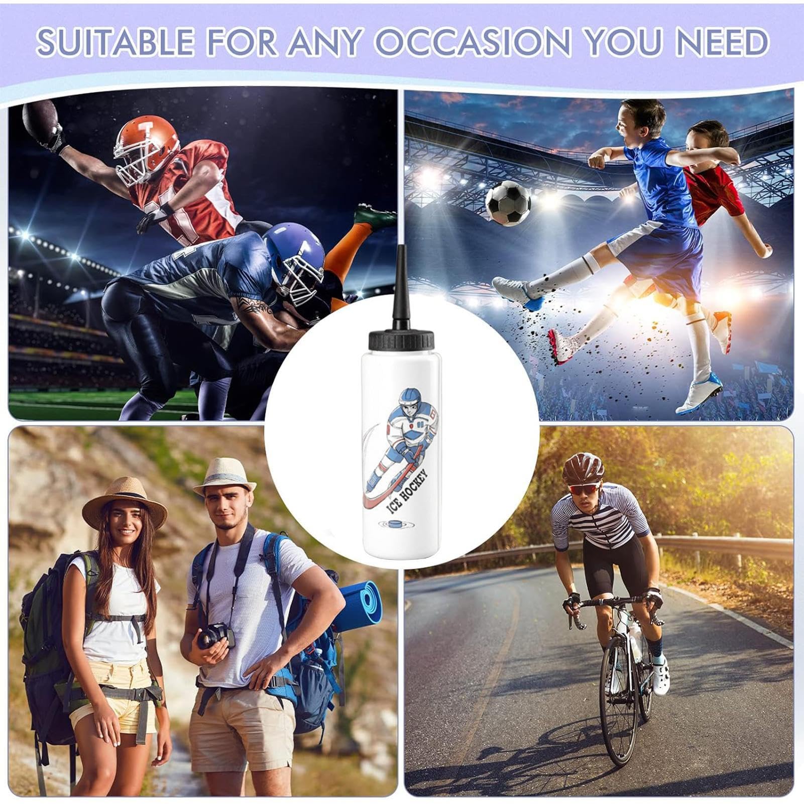 1L Large Capacity Ice Hockey Water Bottle with Long Straw - Portable Sports Water Bottle for Boxing, Cycling, Hiking & Gym - Durable Outdoor Gear for Athletes & Fitness Enthusiasts - Perfect for Training, Games & Outdoor Adventures
