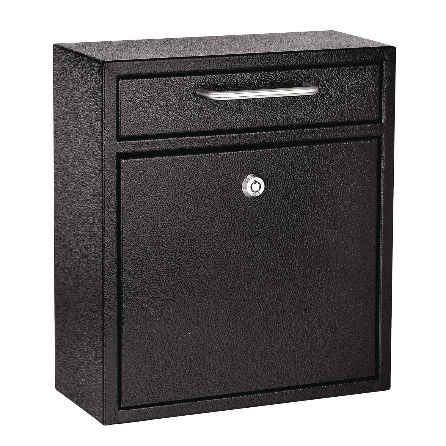AdirOffice Medium Ultimate Wall Mounted Mailbox - 10.4 x 4.5 x 12 Inches, Black - Weatherproof Outdoor Mailbox for Home, Office & Apartment Use