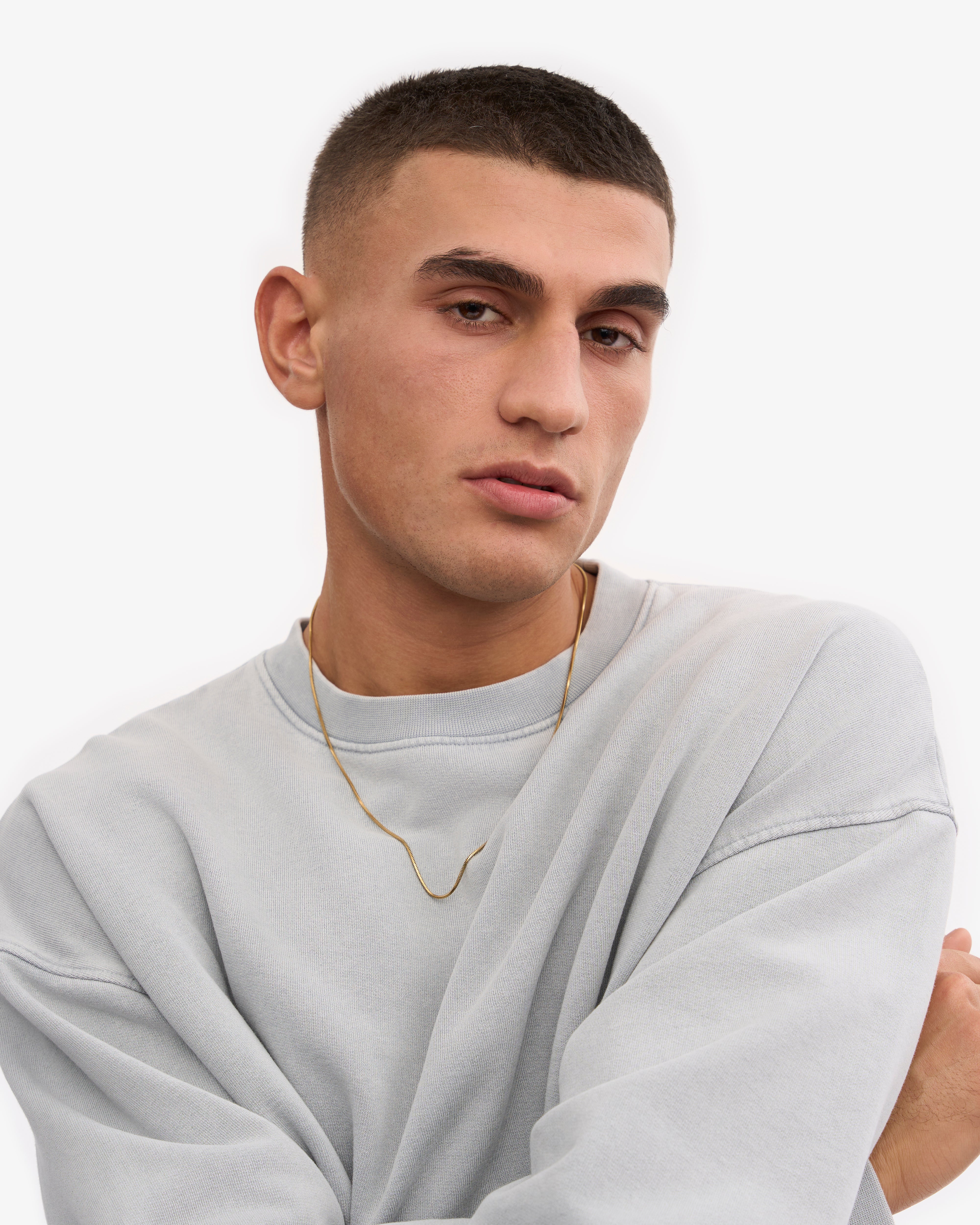 Organic Oversized Crewneck Sweatshirt - Faded Grey | Soft & Comfortable Unisex Pullover for Casual Wear & Loungewear