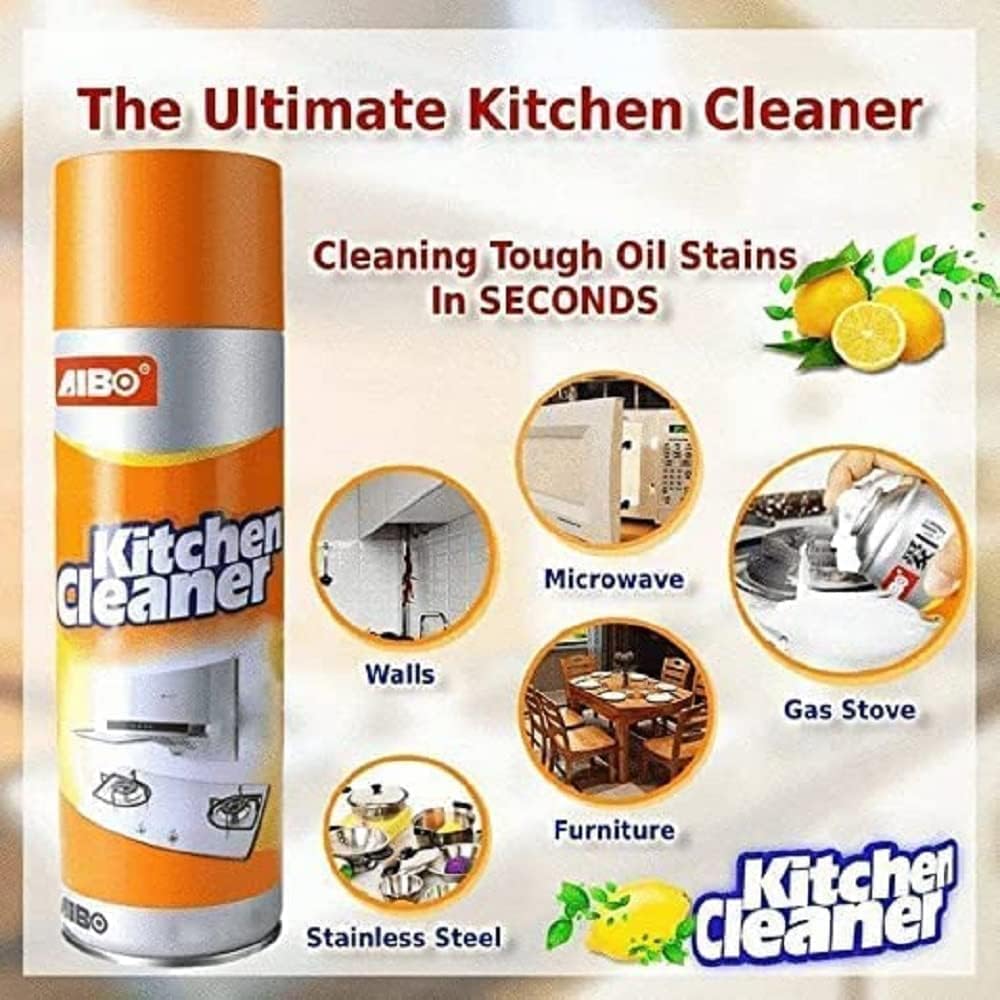 R RICH OLIVE Multipurpose Kitchen Cleaner Spray - 500ml Foam Degreaser for Oil, Grease & Stains | Effective for Chimney, Countertops, Stovetops & Appliances | All-Purpose Bubble Cleaner for Home & Restaurant Use