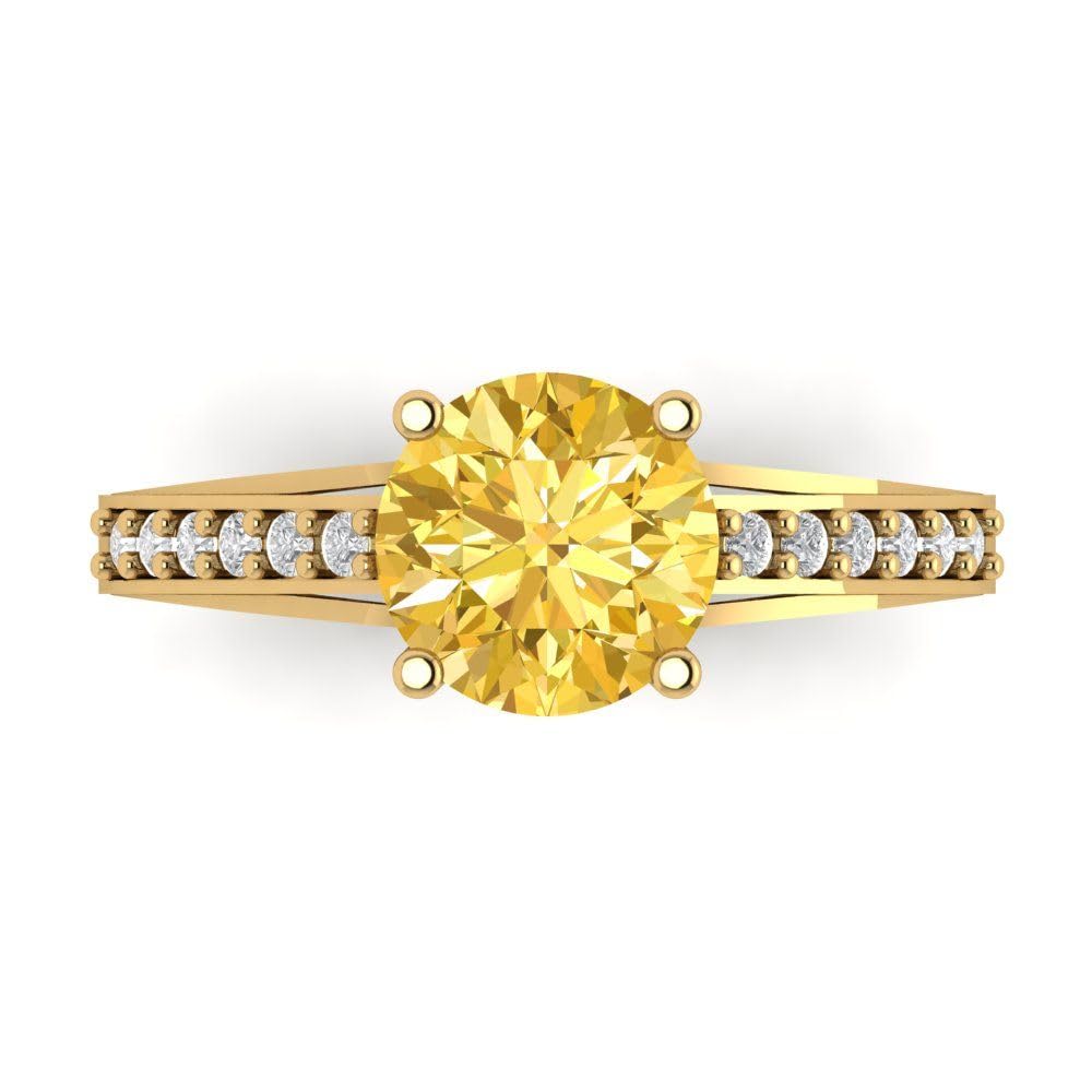 2.21ct Natural Yellow Citrine Ring 18K Gold for Engagement & Wedding