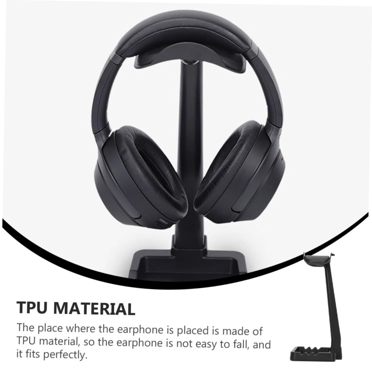 FUNOMOCYA Universal Gaming Headset Stand - Black Headphone Holder with Storage Shelf, Compatible with All Headsets - Perfect for Gaming Setup & Desk Organization