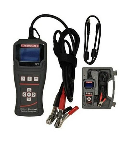 Associated 12-1012 Digital Battery Electrical System Analyzer & Load Tester with USB Port - Car Battery Diagnostic Tool for Automotive, Marine & RV Battery Testing