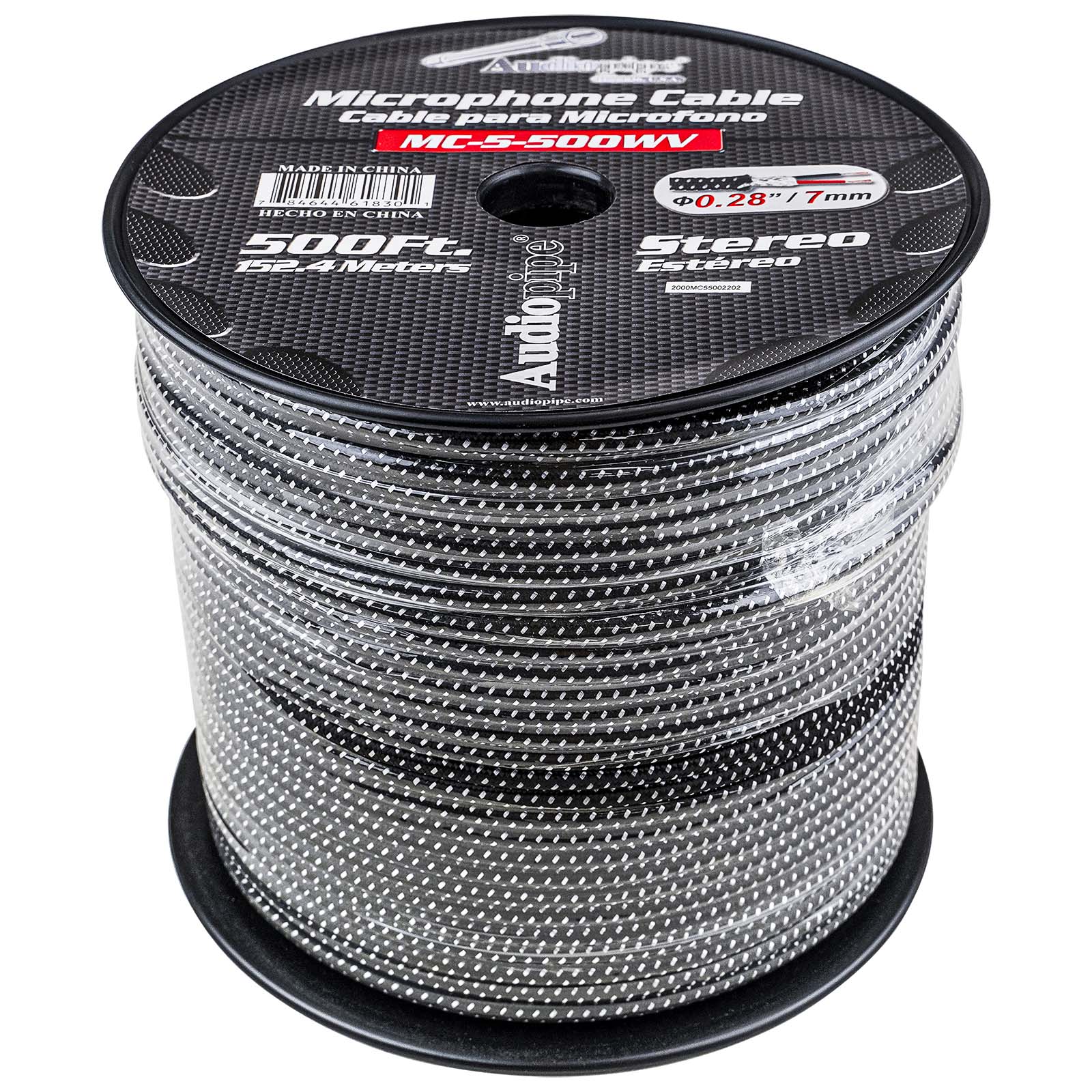 500 Ft Professional Microphone Cable with Durable Woven Jacket - XLR Balanced Audio Cable for Studio Recording, Live Performances & DJ Equipment (MC 5 500WV)