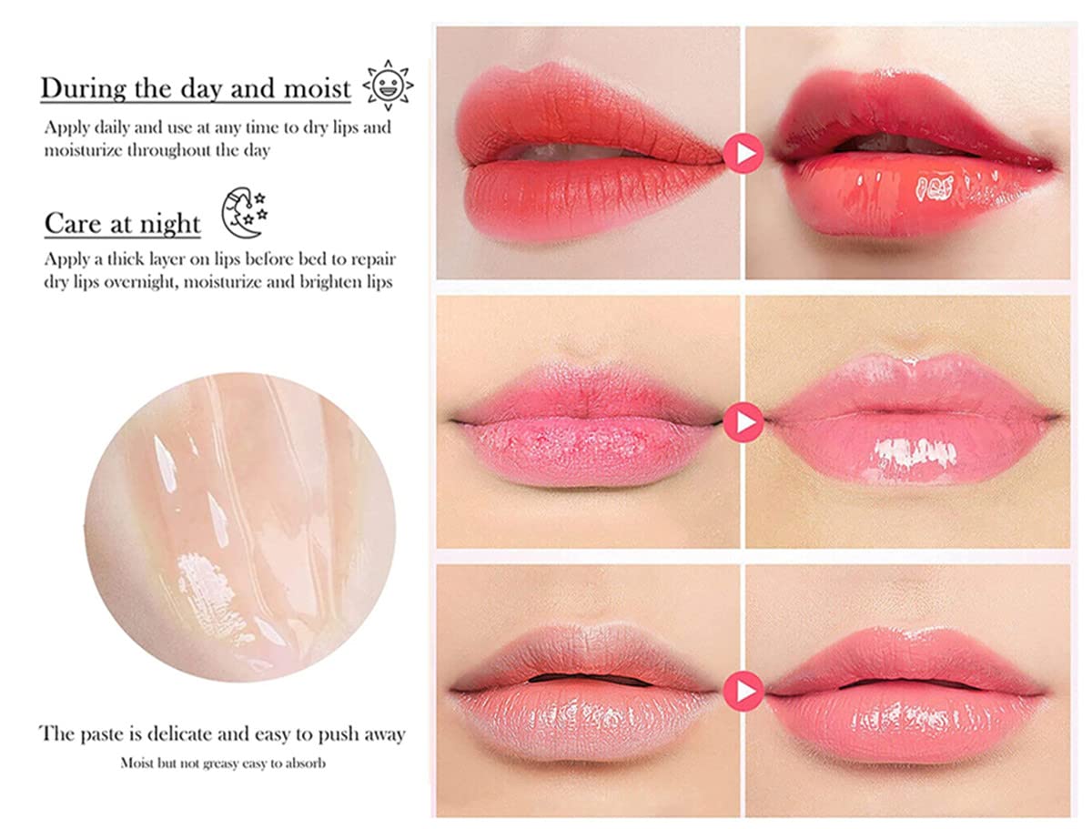Honey Lip Mask for Dry Lips - Propolis Moisturizing Lip Balm for Night Care & Hydration