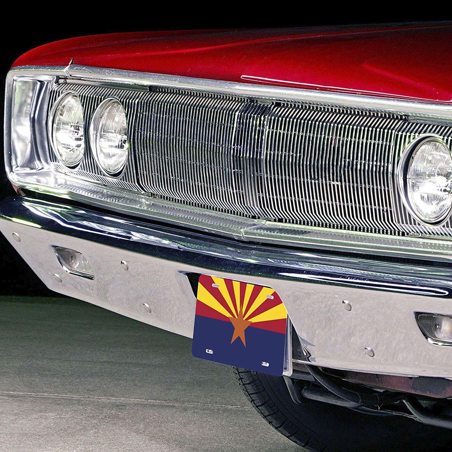 Arizona State Flag Metal License Plate - 6x12 Inch Universal Vanity Plate for Cars, Trucks & Trailers - Durable Novelty Auto Tag (AM008) - Perfect for Road Trips, Tailgating & State Pride Display