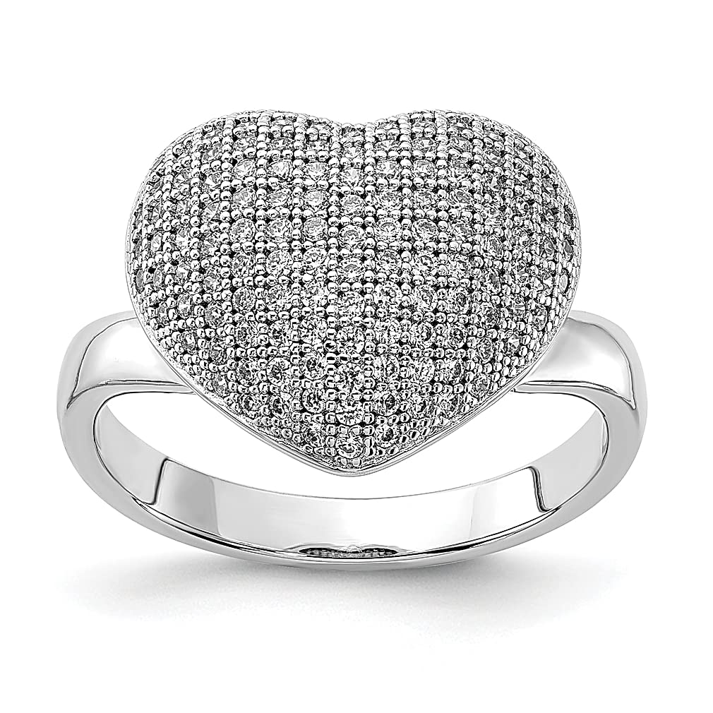 925 Sterling Silver Heart Ring with CZ for Women - Perfect Gift for Her & Romantic Occasions