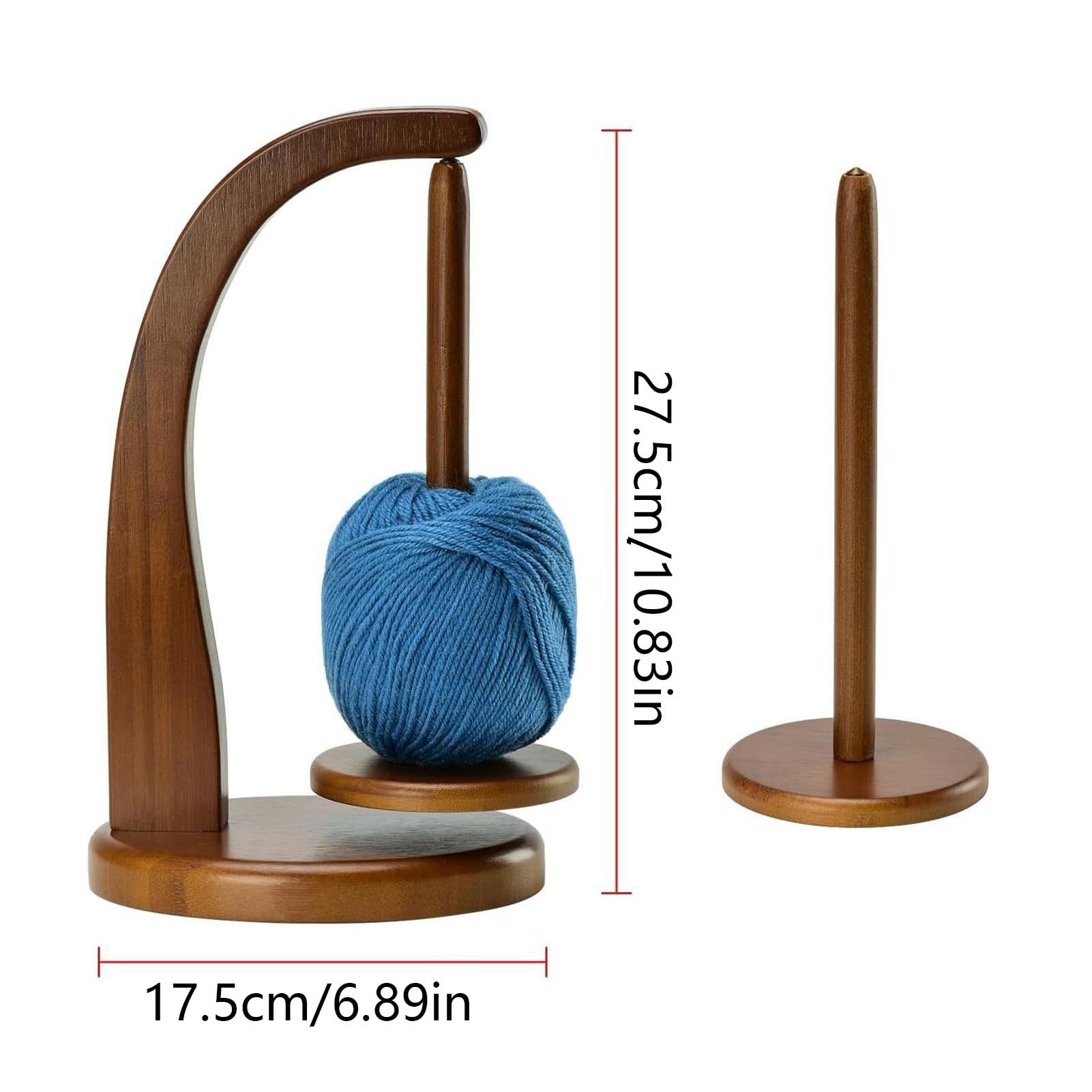 Magnetic Wooden Yarn Holder for Knitting & Crocheting - Anti-Slip Yarn Ball Spinner with Sturdy Base | Perfect for Craft Projects, DIY Yarn Storage & Gift for Knitting Enthusiasts | Use for Home Decor, Handmade Gifts & Relaxing Hobby Time