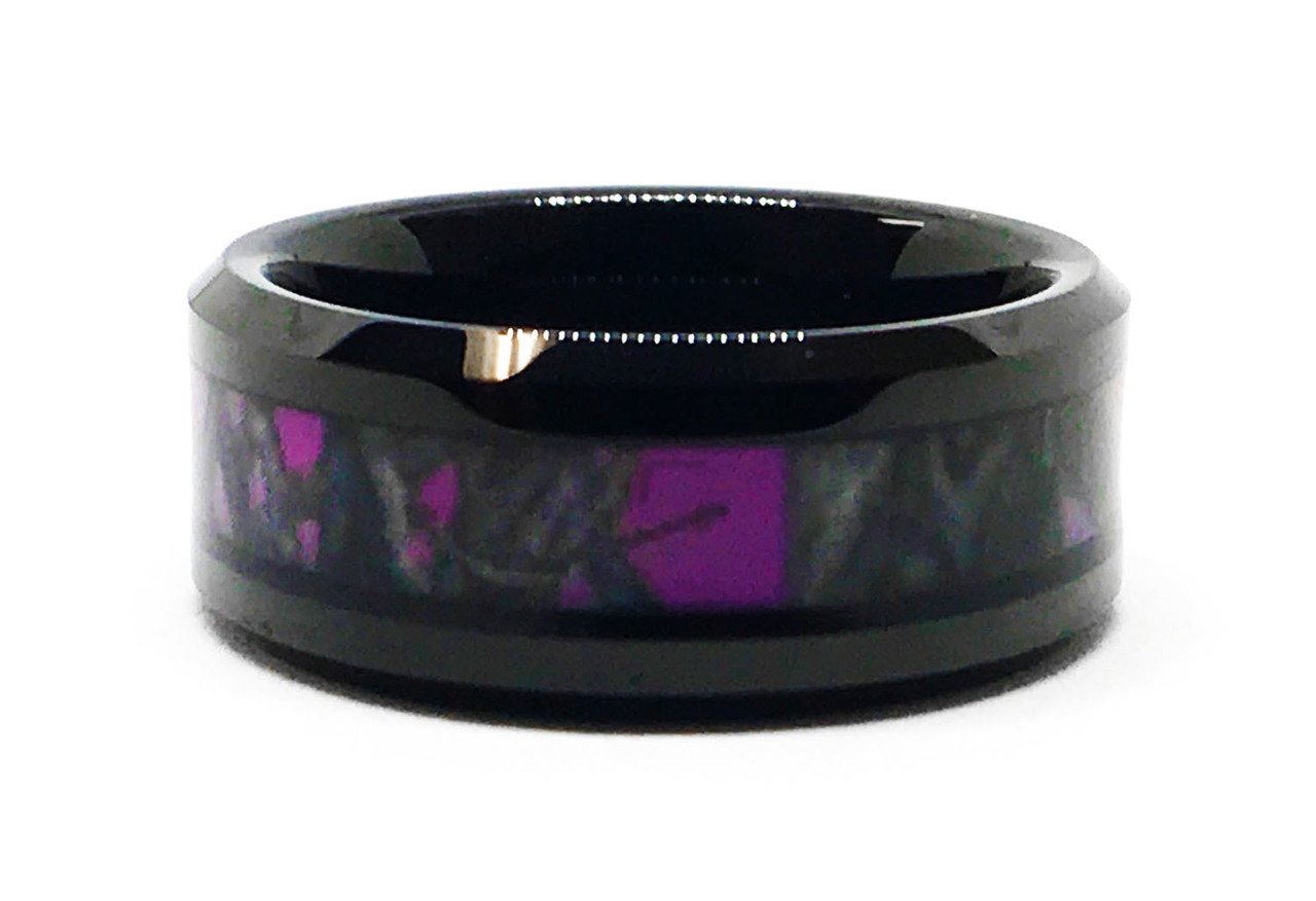 Southern Designs Purple Camo on Black Tungsten Wedding Bands - His & Hers 8mm Matching Rings with 1 Year Warranty - Perfect for Hunting Enthusiasts & Outdoor Adventures (Size 8)