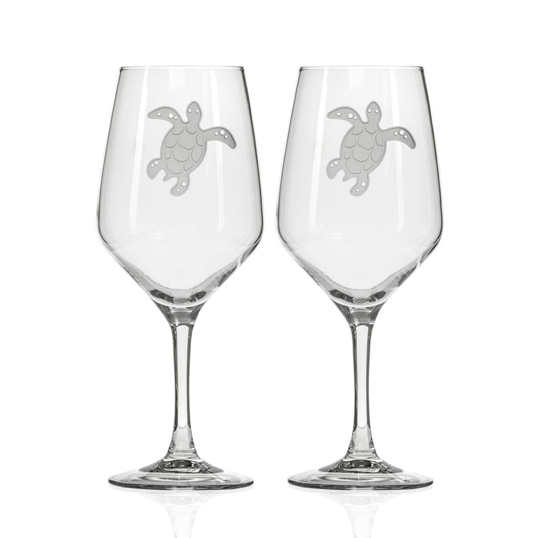 Premium 19.75oz Turtle All-Purpose Wine Glasses Set of 2 - Perfect for Red Wine, Cocktails, and Entertaining at Home or Parties