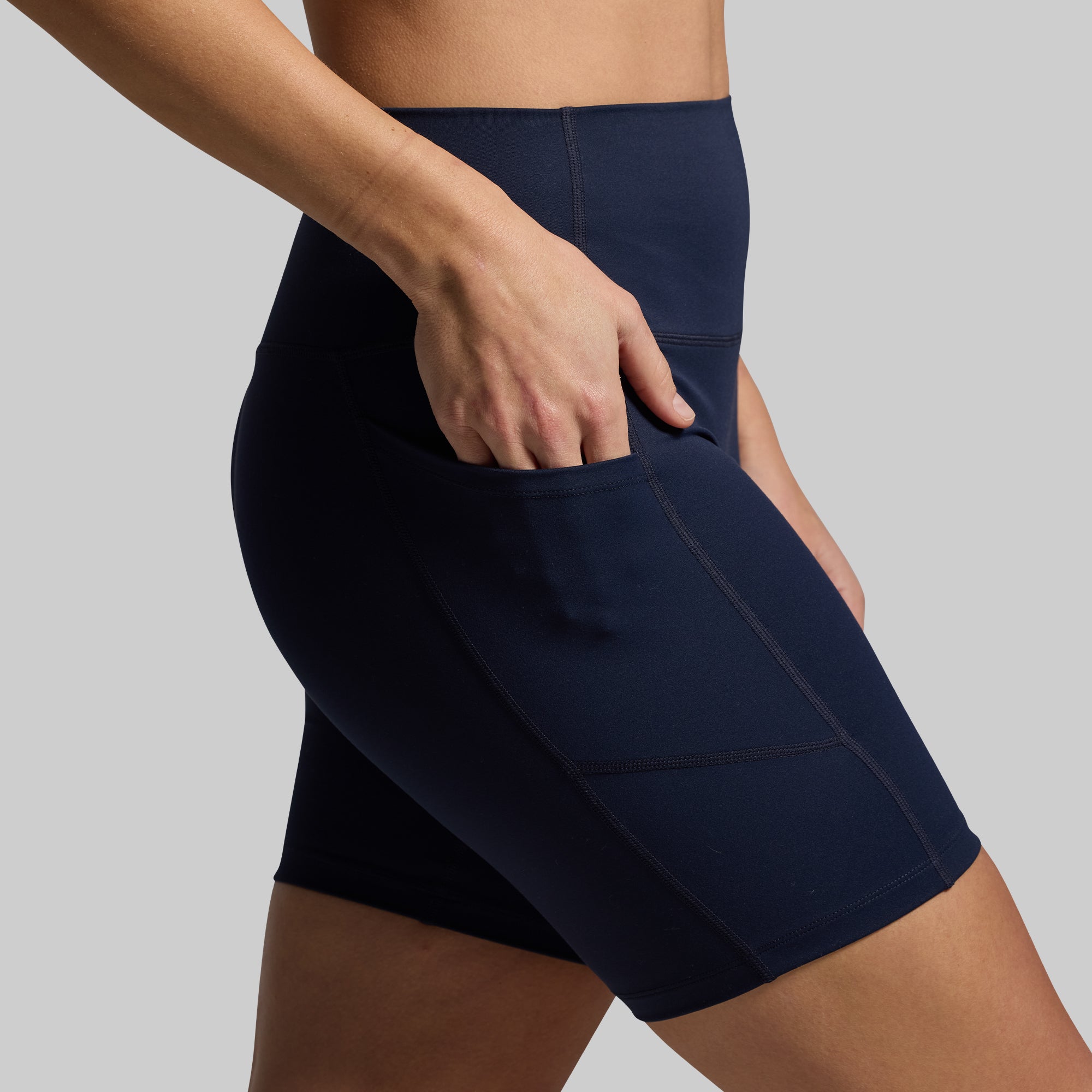 Tempo Women's High Waist Biker Shorts - BP Navy - Breathable & Stretchy Workout Shorts for Cycling, Running, Yoga & Gym