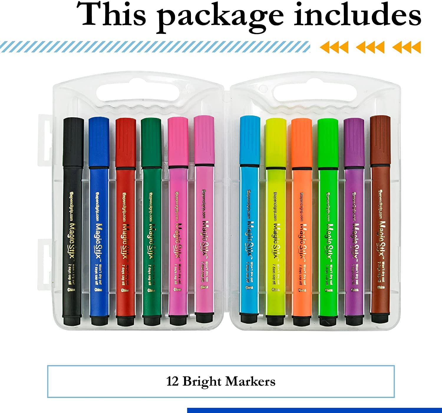 **The Pencil Grip Magic Tri Stix Markers - 12 Vibrant Colors, Pack of 48 (TPG-395) - Perfect for Classroom, Art Projects & Creative Writing**