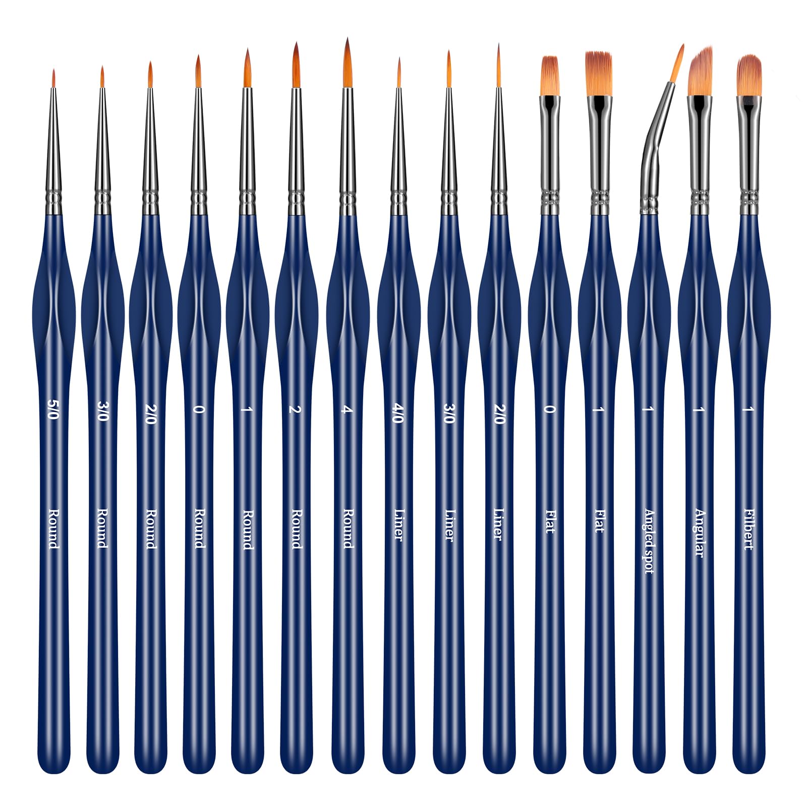 15-Piece Detail Paint Brushes Set for Acrylic, Watercolor, Gouache & Oil Painting - Professional Miniature Brushes for Models, Figurines, Citadel, Face Painting & Paint by Number Kits - Perfect for Artists, Hobbyists & Adult Crafters