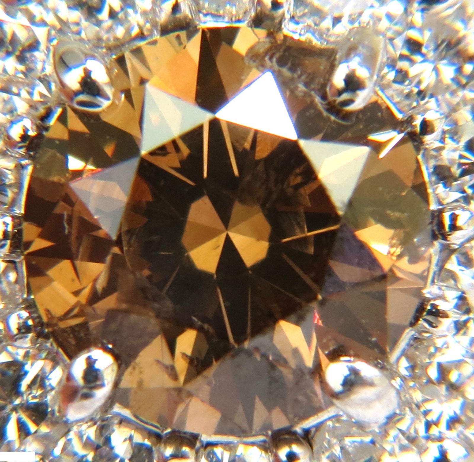 2.01CT Natural Fancy Orange Brown Diamond Cluster Halo Ring - G/VS Full Cuts - Elegant Engagement, Wedding & Anniversary Jewelry Gift