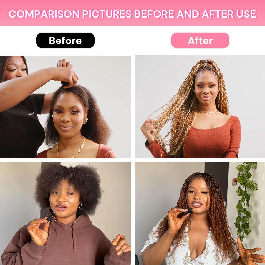 WOWANGEL 99J Brown & Jet Black Human Hair Extensions for Boho Braids - 100g Deep Wave Braiding Hair for Natural Look | Perfect for Protective Styles, Weddings & Everyday Wear