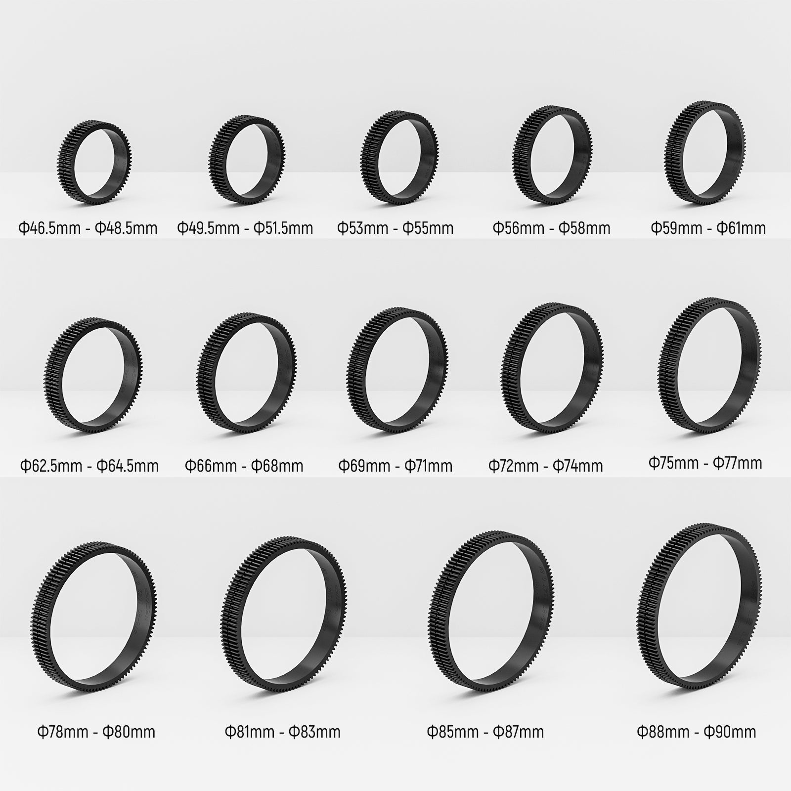 NEEWER PG008 14-Piece Seamless Follow Focus Gear Ring Set for DSLR & Mirrorless Cameras - Professional Video Filmmaking Accessories for Smooth Focus Pulling in Cinematic Shots
