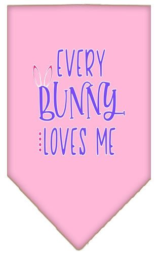 Every Bunny Loves Me Screen Print Bandana - Soft Cotton Pet Bandanas in Multiple Colors for Dogs & Cats - Perfect for Easter, Pet Parties & Photo Shoots