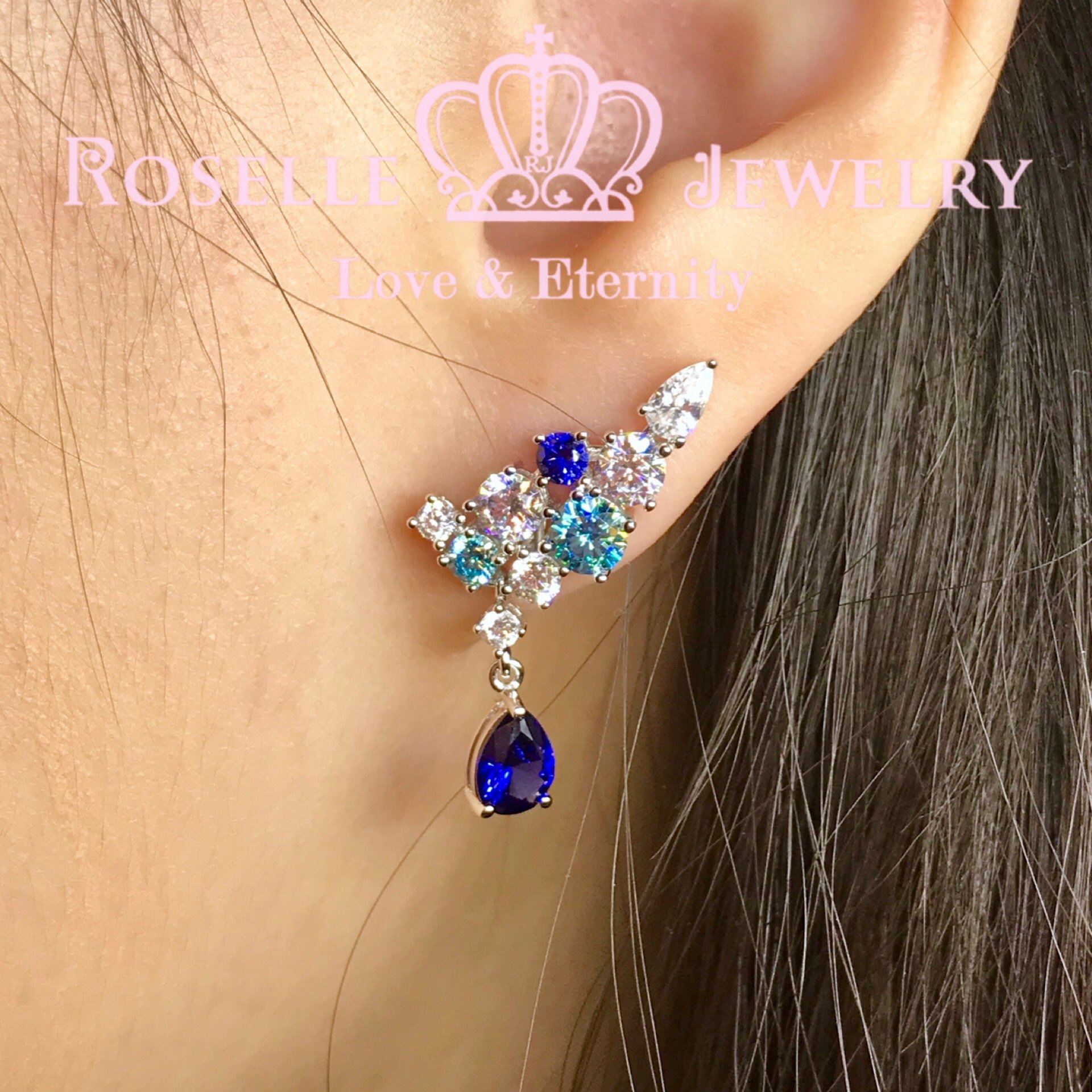 Sparkling Cluster Drop Earrings for Women - Elegant Dangle Earrings with Cubic Zirconia Stones | Perfect for Parties, Weddings & Evening Events (DE12)