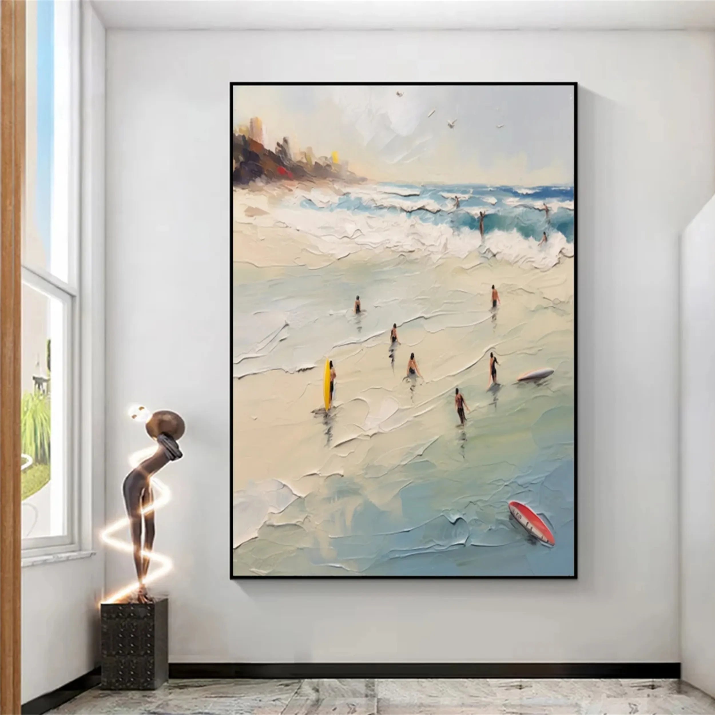 Seascape and Snowy Peak Painting #SP018 - Stunning Landscape Artwork for Home & Office Decor | Perfect for Living Room, Bedroom, or Office Wall