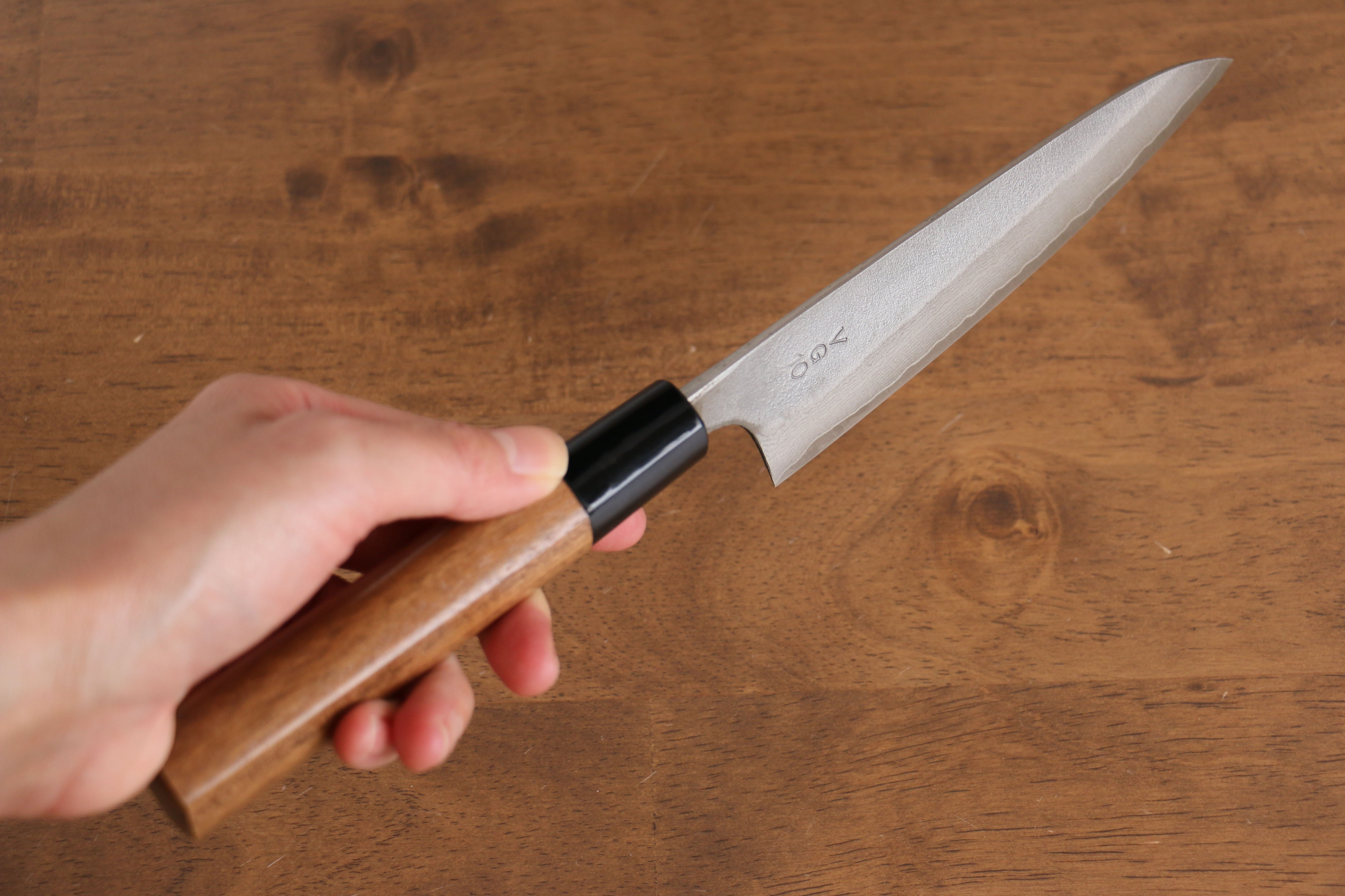 VG10 Damascus Nashiji Petty Utility Knife 140mm - Japanese Chef Knife with Walnut Handle - Perfect for Slicing, Chopping & Precision Kitchen Tasks
