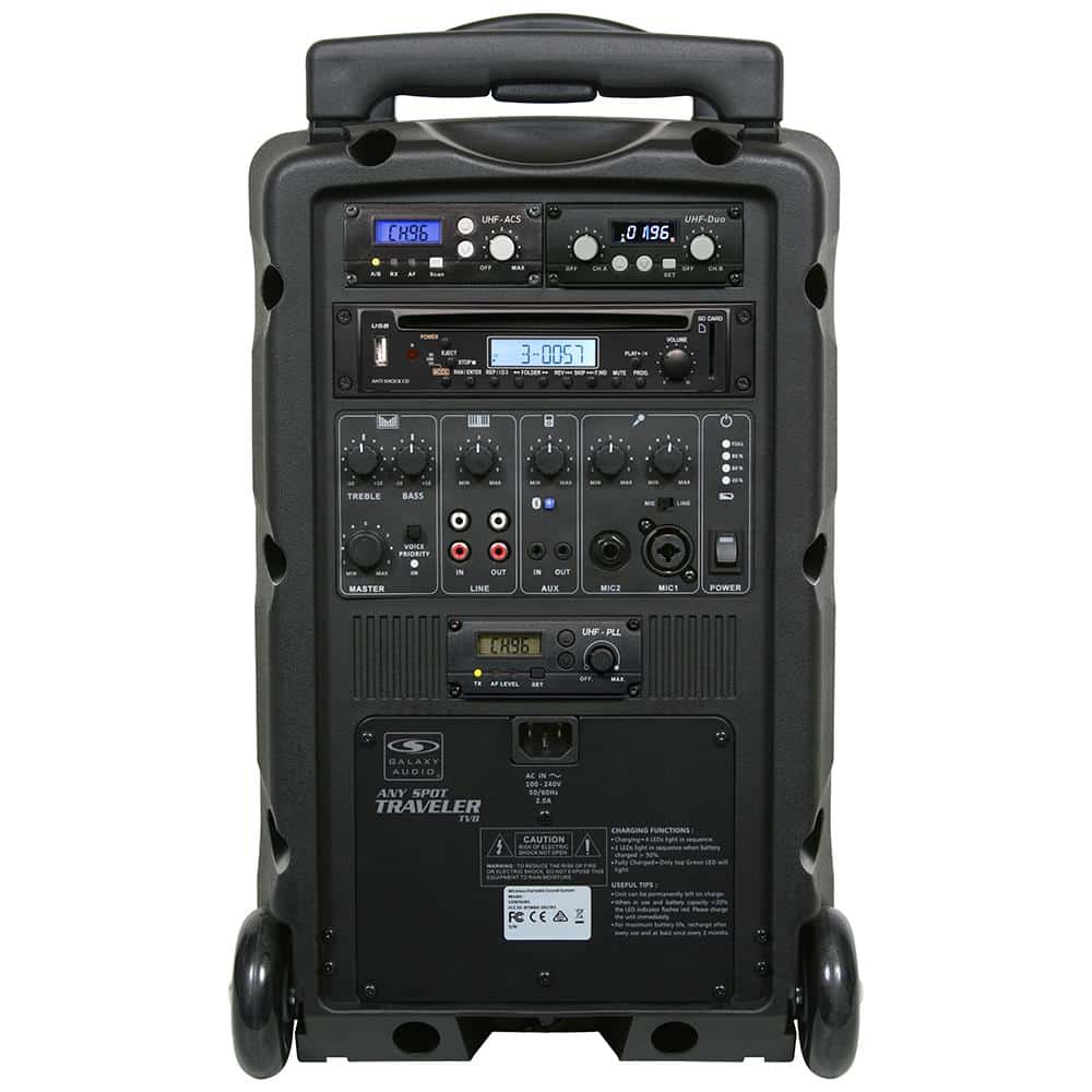 Galaxy Audio Traveler TV8 Portable PA Speaker System with Bluetooth Receiver & Handheld Mic - Perfect for Outdoor Events, Karaoke, and Public Speaking