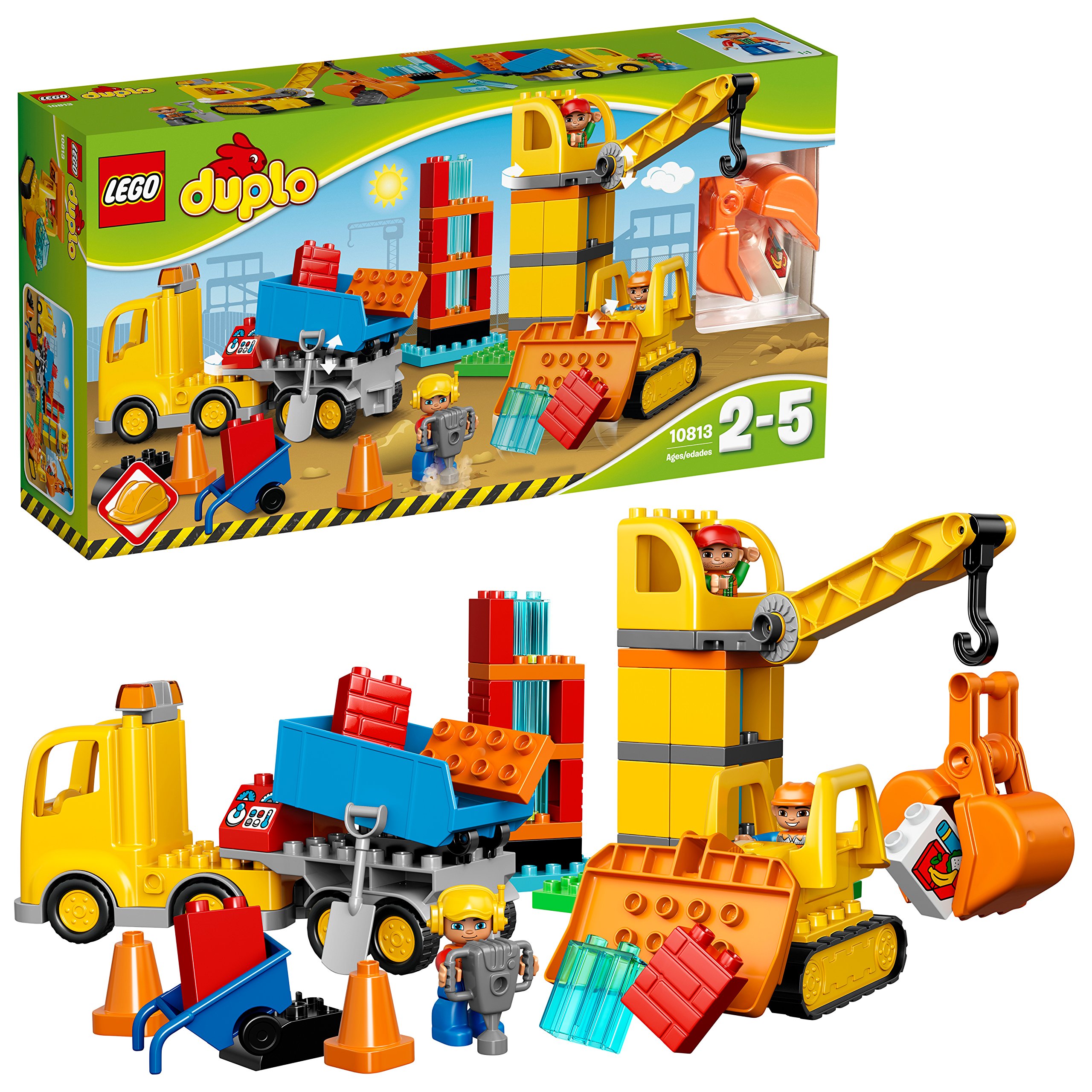 LEGO Duplo Big Construction Site Building Blocks Toy Set - 67 Pieces for Kids Ages 2-5 Years | STEM Learning Educational Toy for Toddlers | Pretend Play Construction Site for Preschoolers