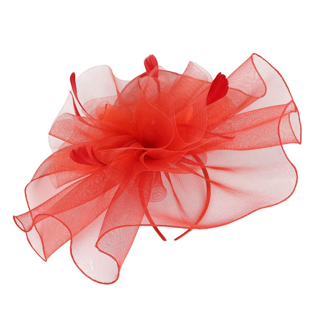 Vintage Women's Fascinator Hats with Feather & Flower - Elegant Derby Hats for Tea Party, Wedding, and Special Occasions | Fashionable Headwear & Headband for Women's Formal Events, Bridal Showers, and Afternoon Tea Gatherings