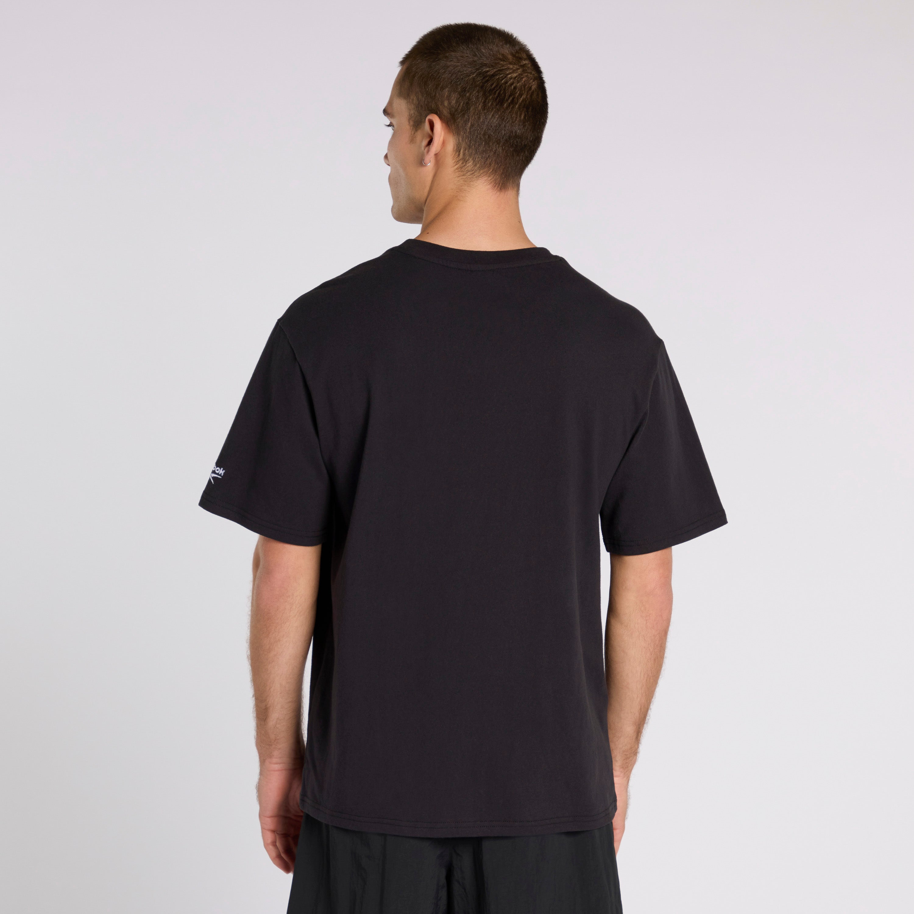 Reebok Classic Tag Tee - Black Cotton Short Sleeve T-Shirt for Men | Casual & Athletic Wear | Gym, Running & Everyday Outfits