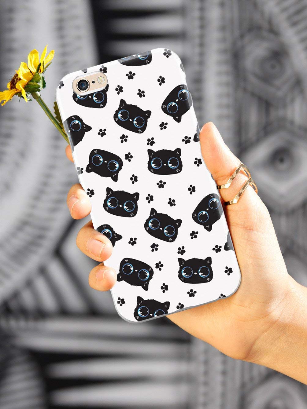 Inspired Cases - Premium 3D Textured Protective Phone Case Compatible with iPhone 11 - Cute Bright Eyed Kitten Pattern in Blue | Perfect for Everyday Use, Gift Giving & Style Protection