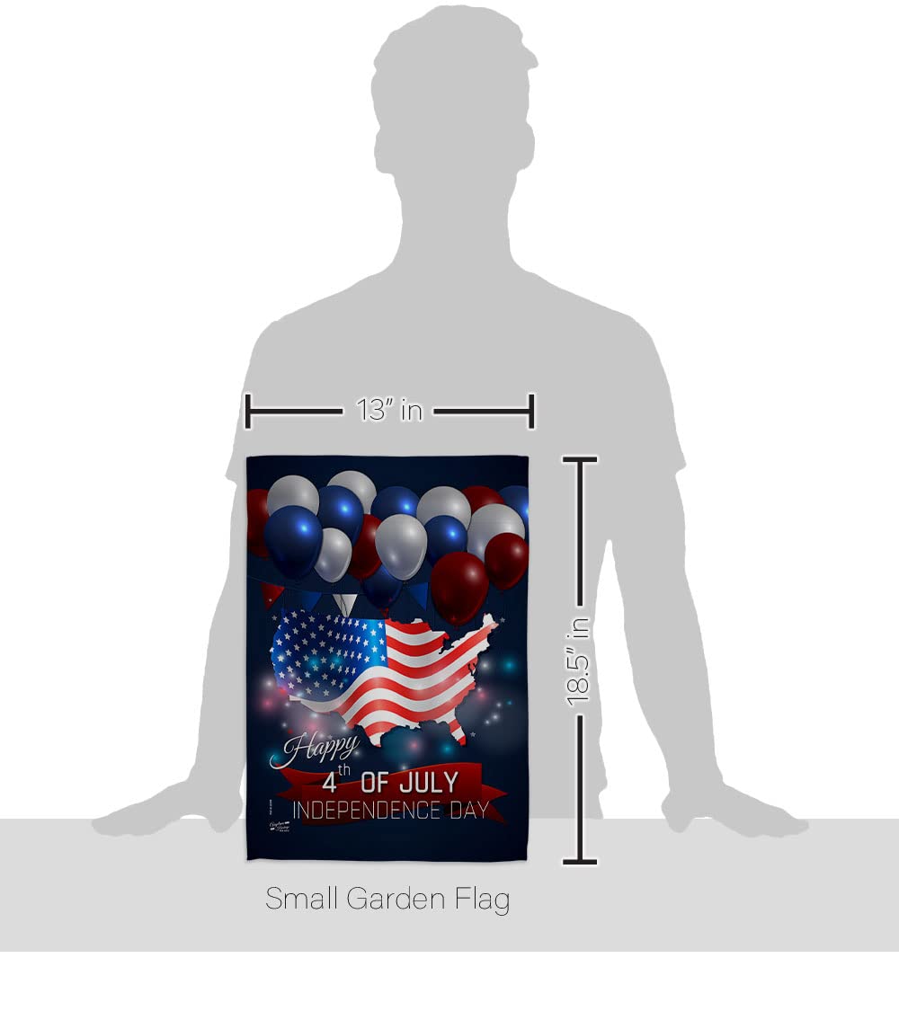 July 4th Garden Flag Set with Stand - Patriotic American Decor for BBQ & Yard