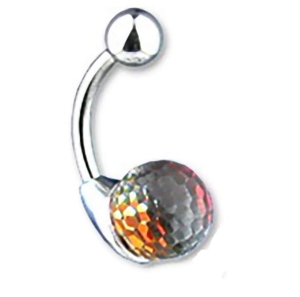 14G Disco Ball Belly Button Ring - Body Accentz™ Navel Piercing Jewelry for Women, Perfect for Parties, Clubs & Festivals
