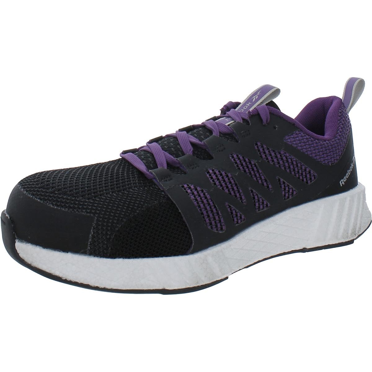Reebok Women's Rb315 Fusion Flexweave Safety Toe Athletic Work Shoes - Black Steel Toe Sneakers for Construction, Warehouse & Industrial Work (Non-Slip, Comfortable)