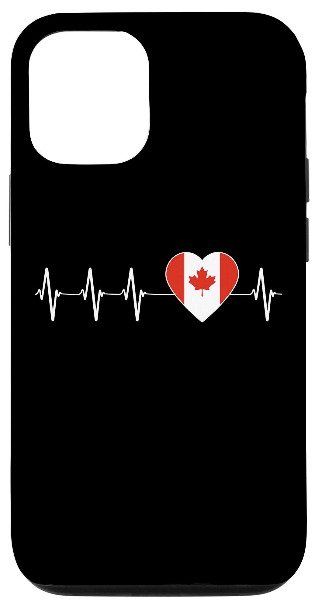 iPhone 12/12 Pro Case - Canadian Flag Heartbeat Design - I Love Canada Phone Cover with Heart Pulse Pattern - Perfect for Travelers & Canada Lovers