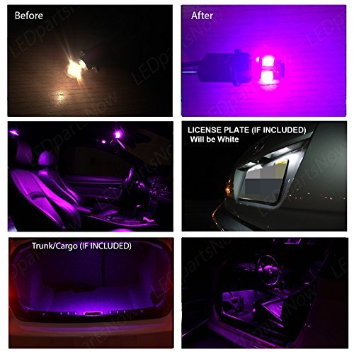 2013-2017 Honda Accord Interior LED Lights Replacement Kit - Fuchsia Purple Car Accessories (8-Piece Set) for Enhanced Cabin Lighting & Custom Style