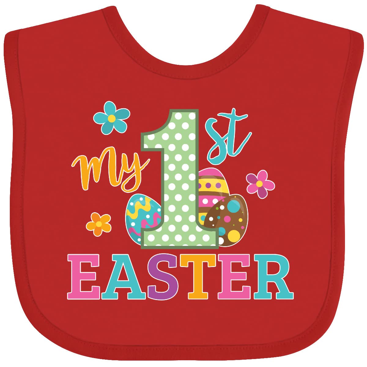 Inktastic My 1st Easter Baby Bib - Soft Cotton Easter Bib for Newborns & Infants - Perfect for Easter Photos, Church, and Family Gatherings