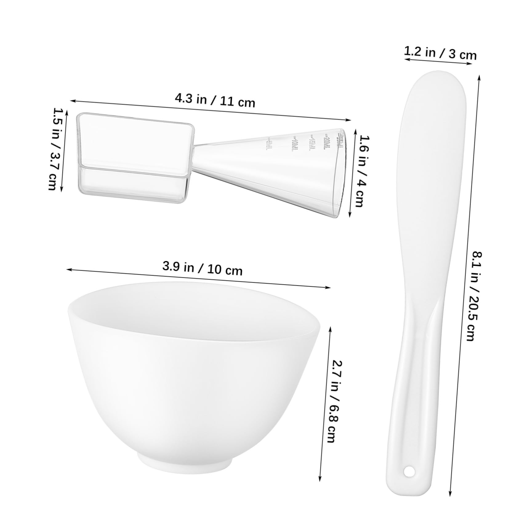 1 Set Silicone Facial Mask Mixing Bowl & Applicator - DIY Spa Skincare Tool for Mud Masks, Facials & At-Home Treatments - Perfect for Mixing Clay Masks, Creams & Skincare Products (White)