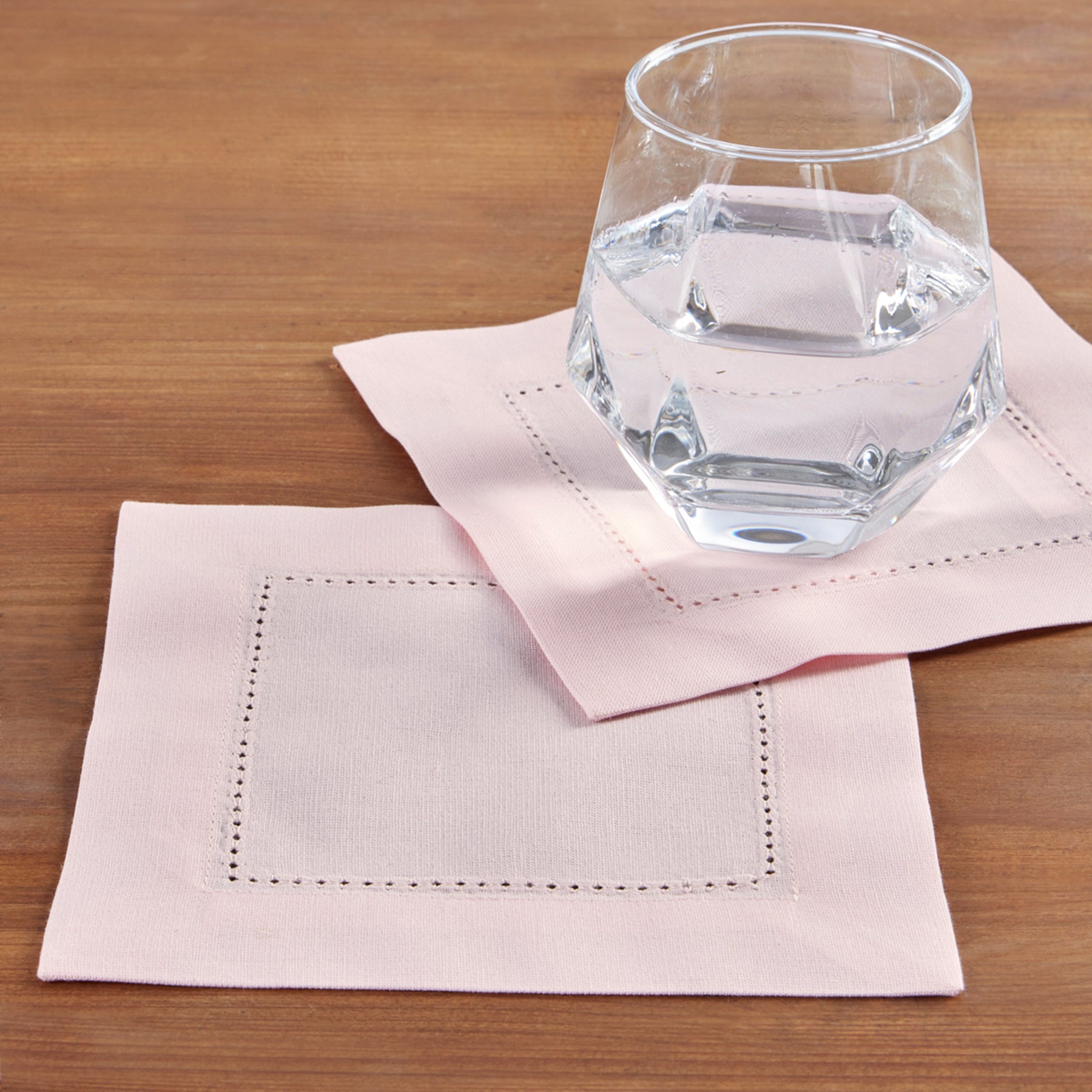 Premium Cotton Linen Hemstitch Cocktail Napkins - 12 Pack Elegant Dinner Napkins for Parties, Weddings & Home Decor - Absorbent & Reusable Beverage Napkins for Drinks & Appetizers