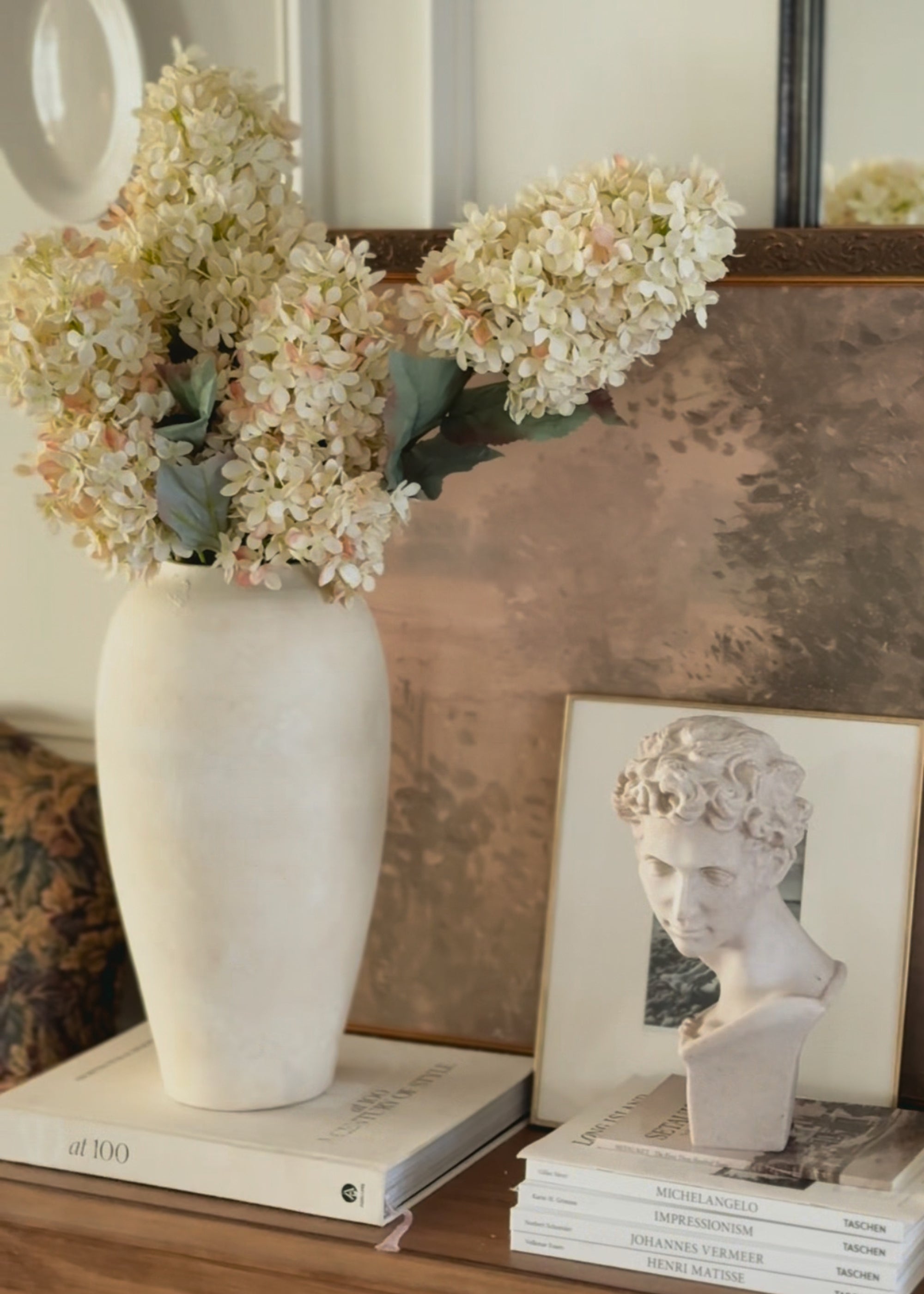 Premium Large Deluxe Artificial Dried Hydrangea Cone in Parchment - Perfect for Wedding Centerpieces, Home Decor, and Floral Arrangements