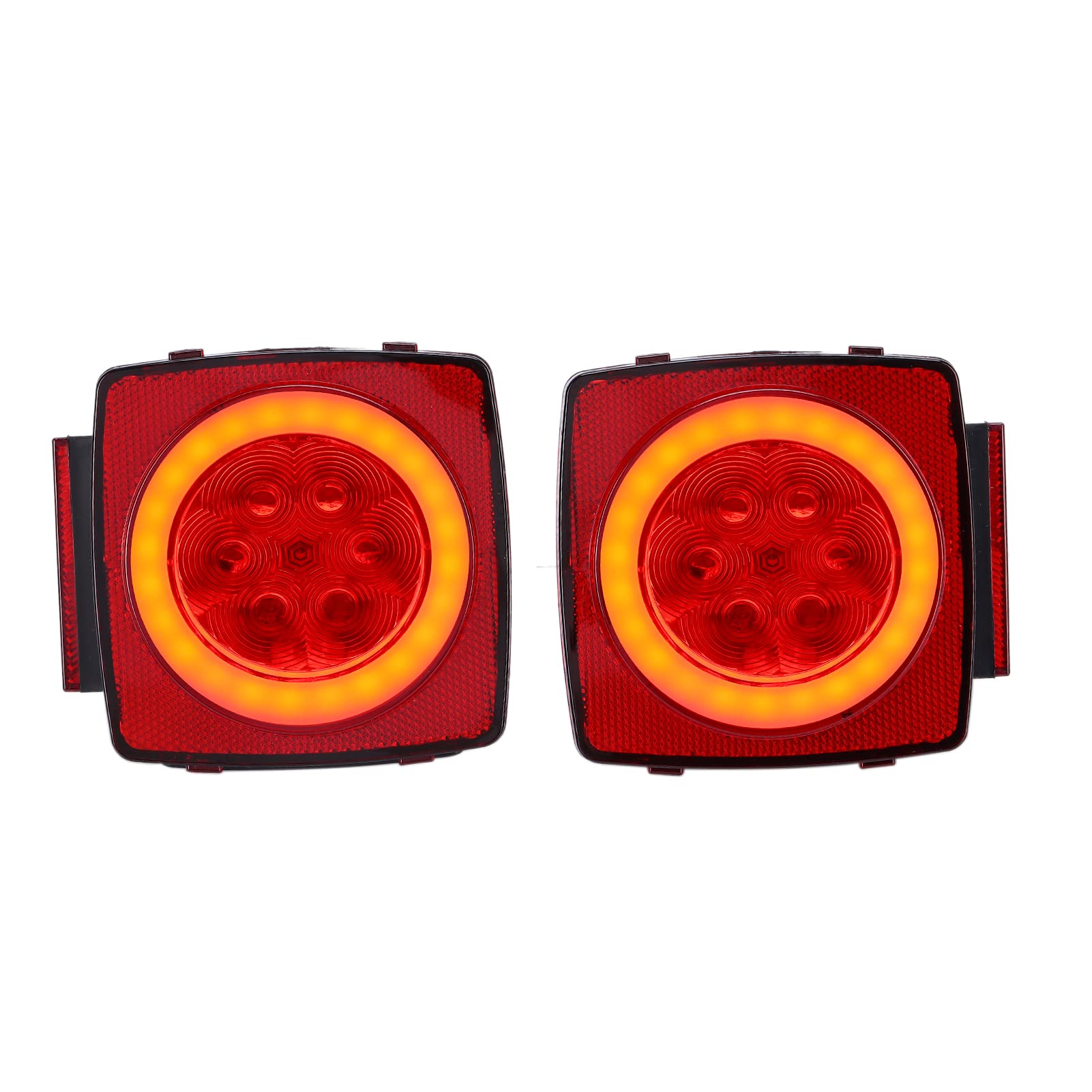 12V LED Taillights (2-Pack) - Waterproof IP68 Brake Lights & Side Markers for Trailers, Trucks, Pickups - Durable Replacement Lamps for Night Driving & Heavy-Duty Use