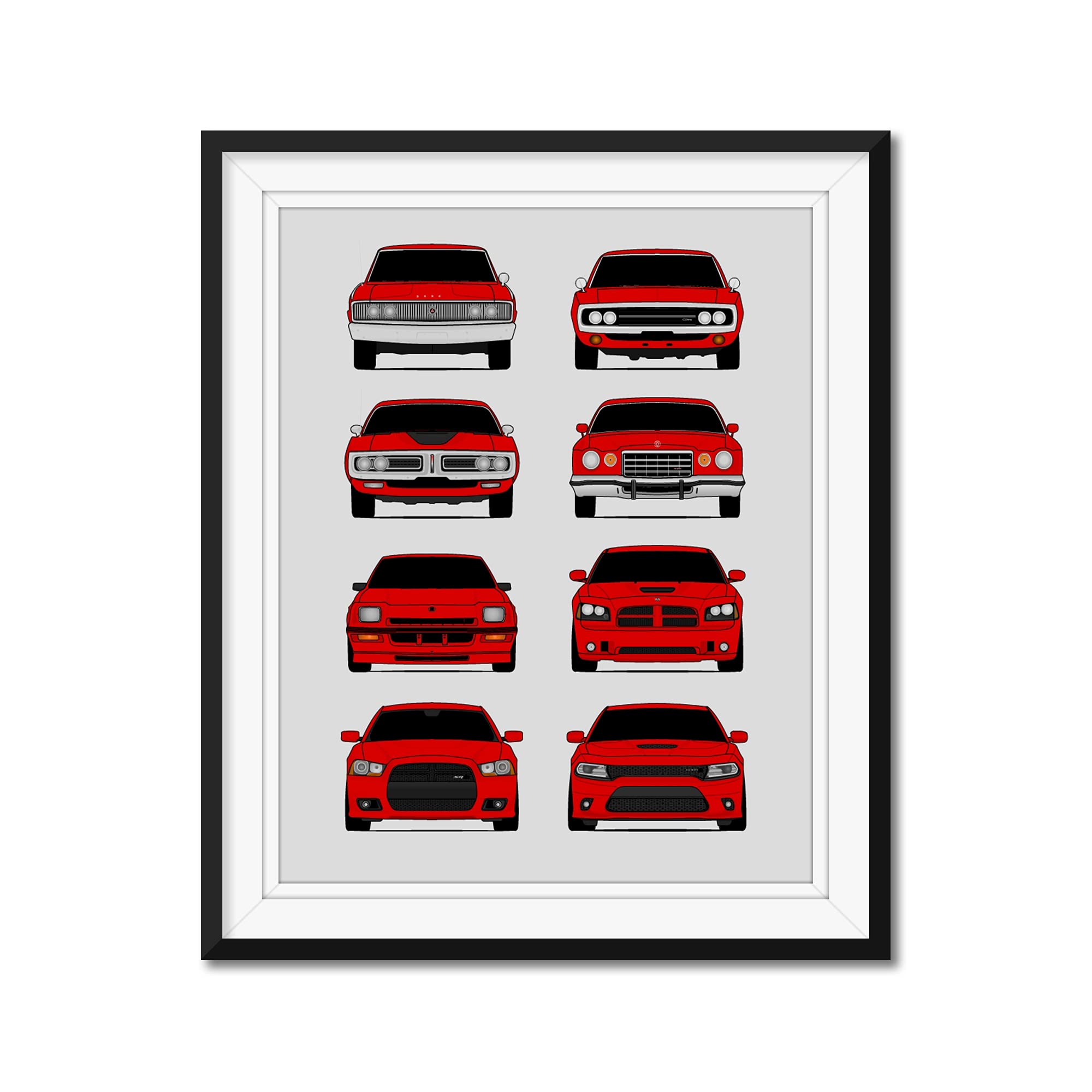 Dodge Charger Generations History - 11x14