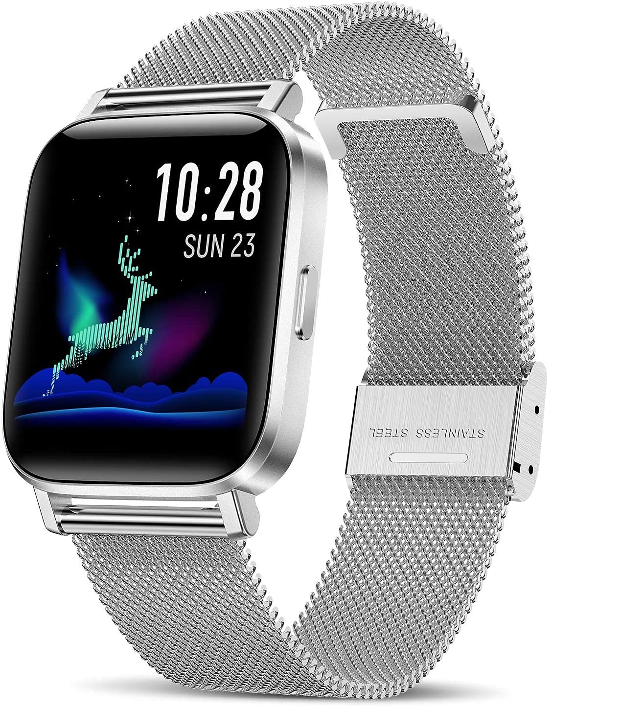 Stainless Steel Watch Band Compatible with Rinsmola Smartwatch - Quick Release Metal Replacement Strap for Men & Women - Perfect for Work, Gym & Everyday Wear
